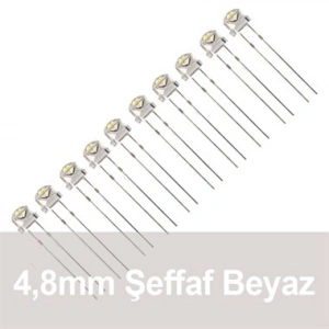 4.8mm Şeffaf Beyaz Mantar LED