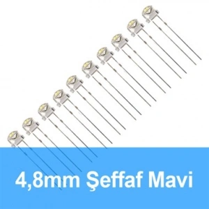 4.8mm Şeffaf Mavi Mantar LED