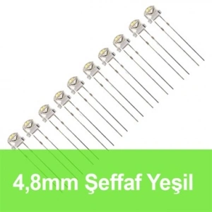 4.8mm Şeffaf Yeşil Mantar LED