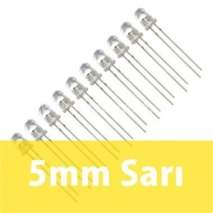 5mm Şeffaf Sarı Diyot LED