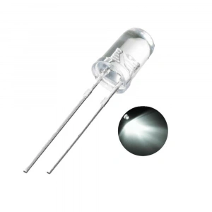 Beyaz Flaşör 2 Bacaklı LED 5mm