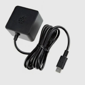Raspberry Pi 5 Lisanslı Güç Adaptörü Type-C Siyah