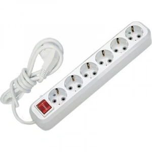 Topraklı Anahtarlı 6 lı Grup Priz 5 Metre