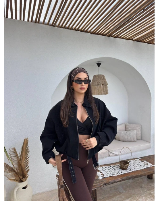 Kemerli Oversize Bomber Ceket
