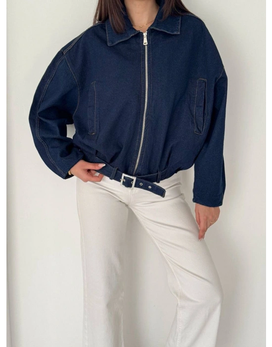 Kemerli Oversize Bomber Ceket