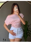 Kadın Kayık Yaka Beli Dantelli Bluz | Madonna Yaka Günlük Şık Bluz-