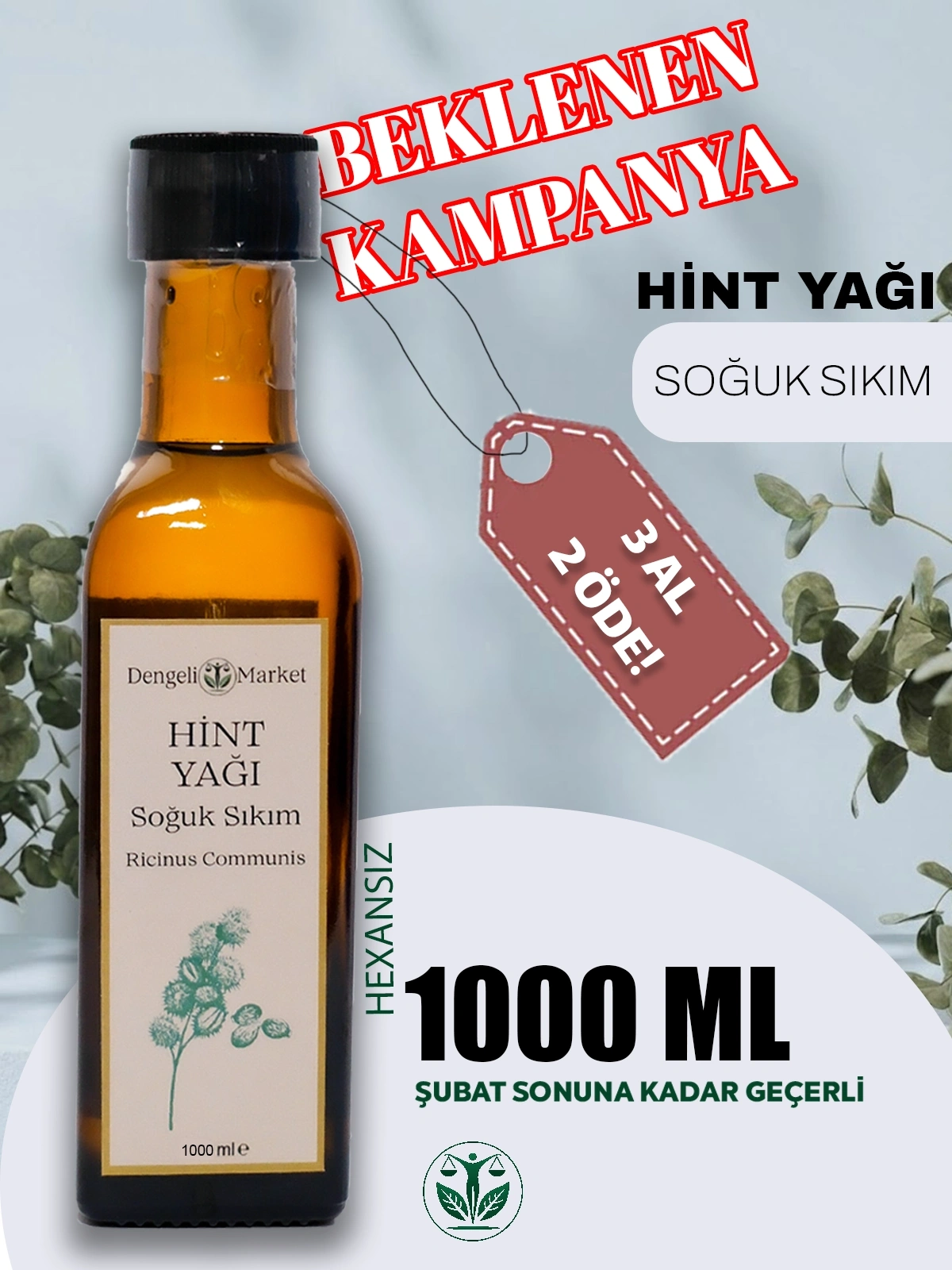 Hint Yağı / 1.000 ml. (HEXANSIZ) 3 Al 2 Öde (3lü set fiyatıdır)