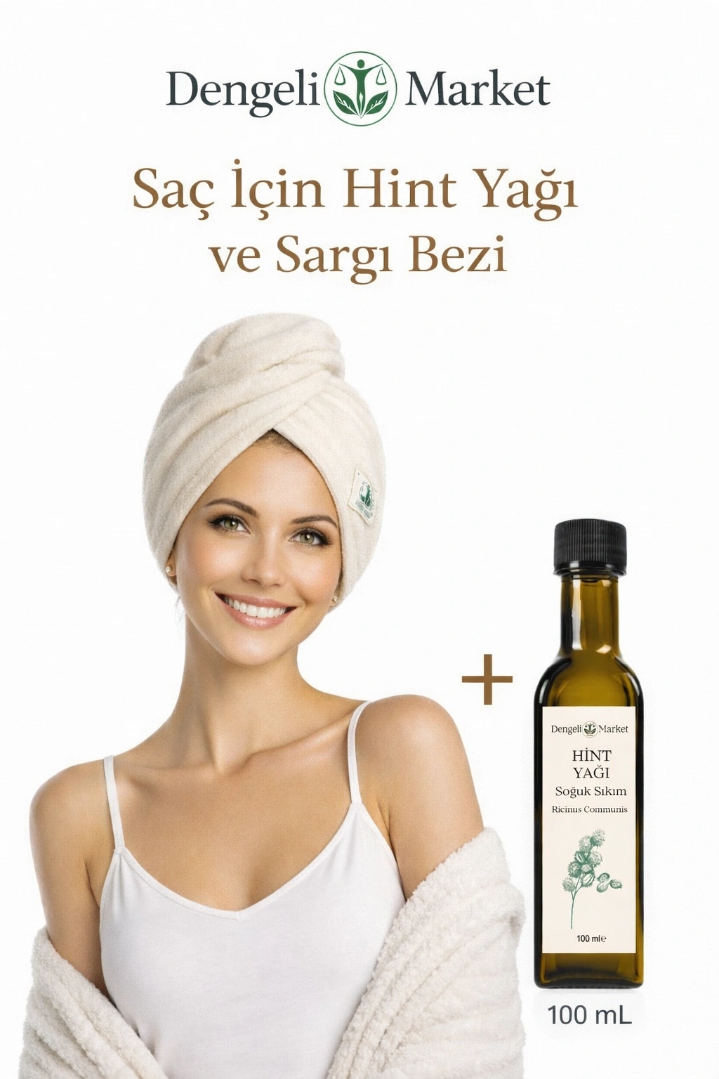 SAÇ İçin Hint Yağı Sargı Bezi +100 ML HİNT YAĞI (HEXANSIZ)