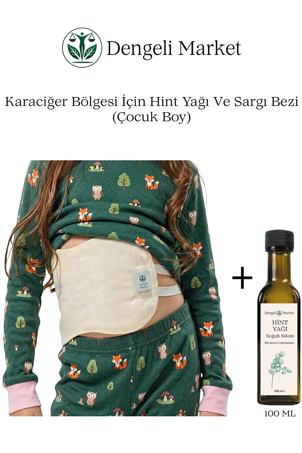 KARACİĞER Bölgesi Hint Yağı Sargı Bezi (Çocuk Boy) + 100 ML Hint Yağı (HEXANSIZ)