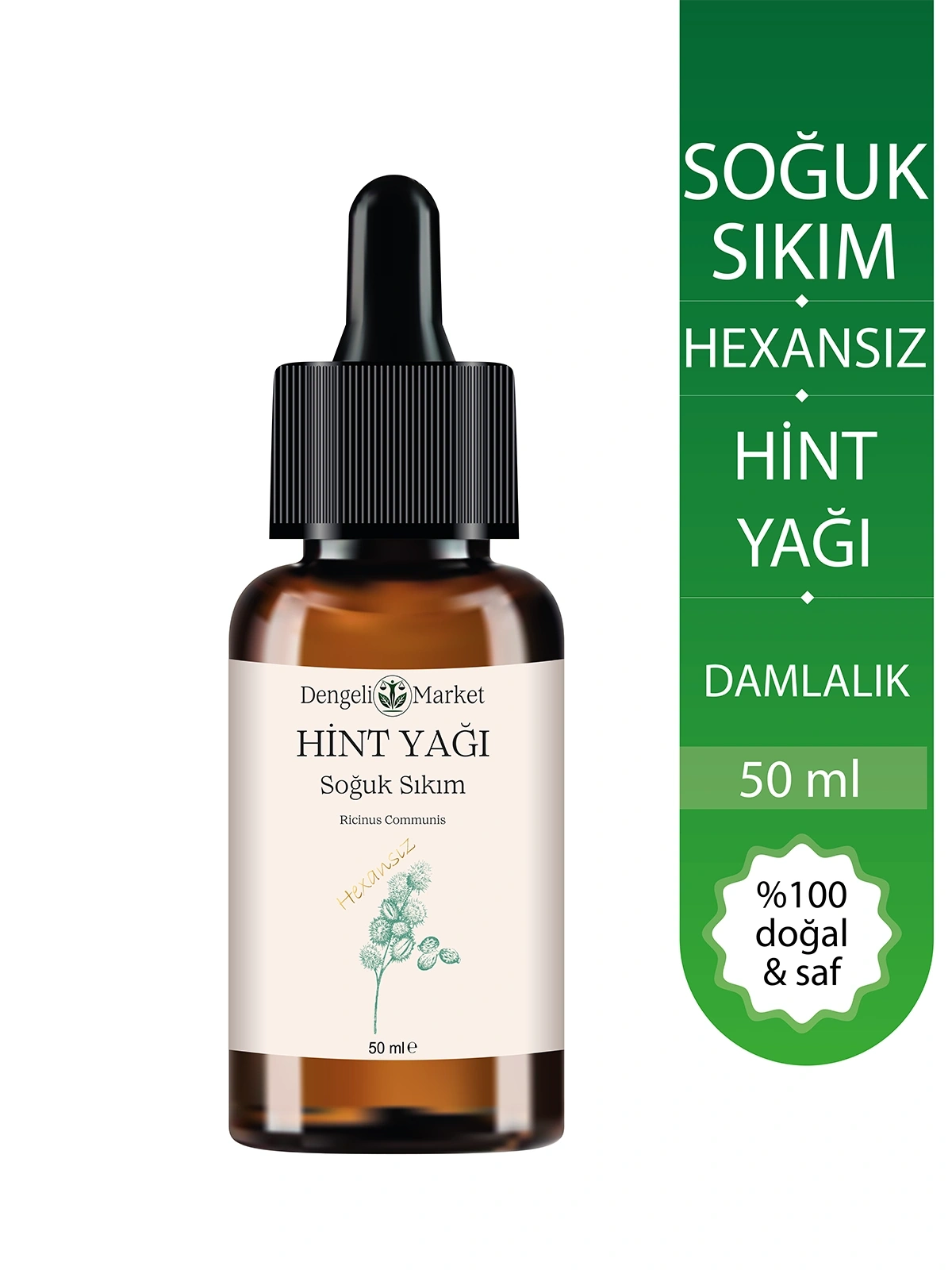 Hint Yağı 50 ml | Hekzansız | Soğuk Sıkım | Pratik Kullanım | Cam Şişe | Doğal Bakım Yağı