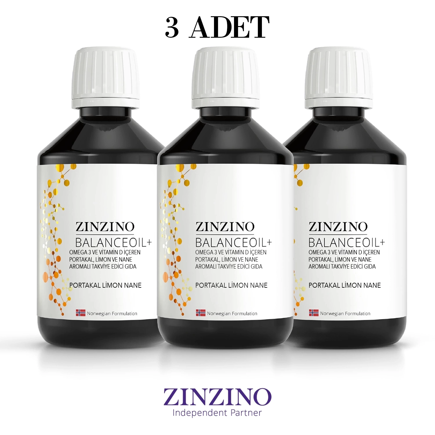 Zinzino Omega 3 - BalanceOil+ 300 ml - 3 ADET