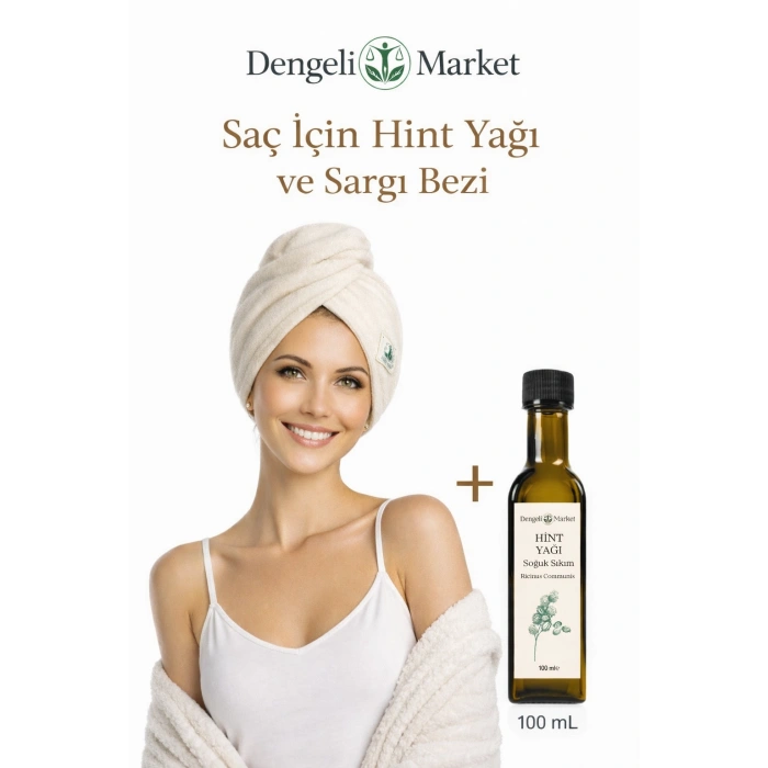 SAÇ İçin Hint Yağı Sargı Bezi +100 ML HİNT YAĞI (HEXANSIZ)