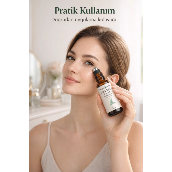 Hint Yağı Roll On 50 ml | Hekzansız | Soğuk Sıkım | Pratik Kullanım | Cam Şişe | Doğal Bakım Yağı