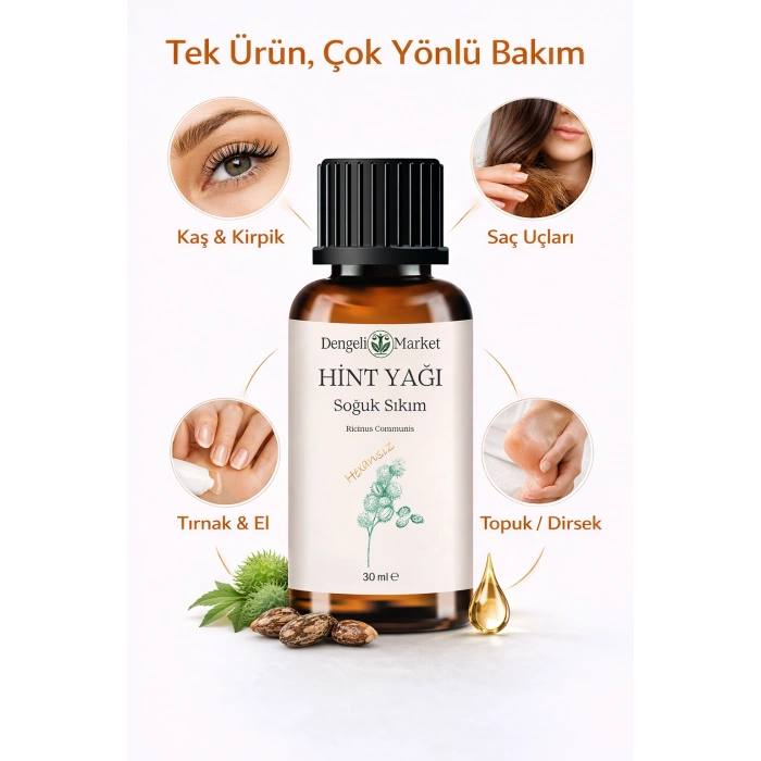 Hint Yağı 30 ml | Hekzansız | Soğuk Sıkım | Pratik Kullanım | Cam Şişe | Doğal Bakım Yağı