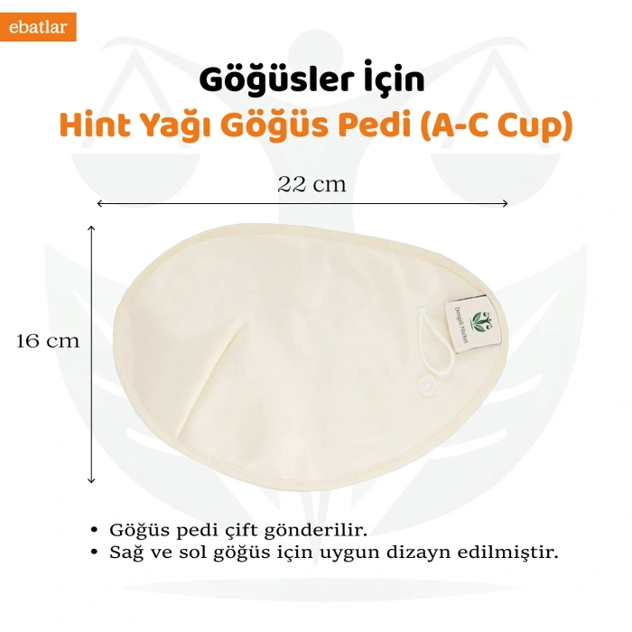 Göğüsler için Hint Yağı GÖĞÜS PEDİ + 100 ml HİNT YAĞI (HEKZANSIZ)