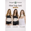 HİNT YAĞI SARGI BEZİ 3LÜ SET: KARACİĞER, PELVİK ve BOYUN/GÖZ SARGI BEZİ, Pamuklu, Çoklu Kullanım