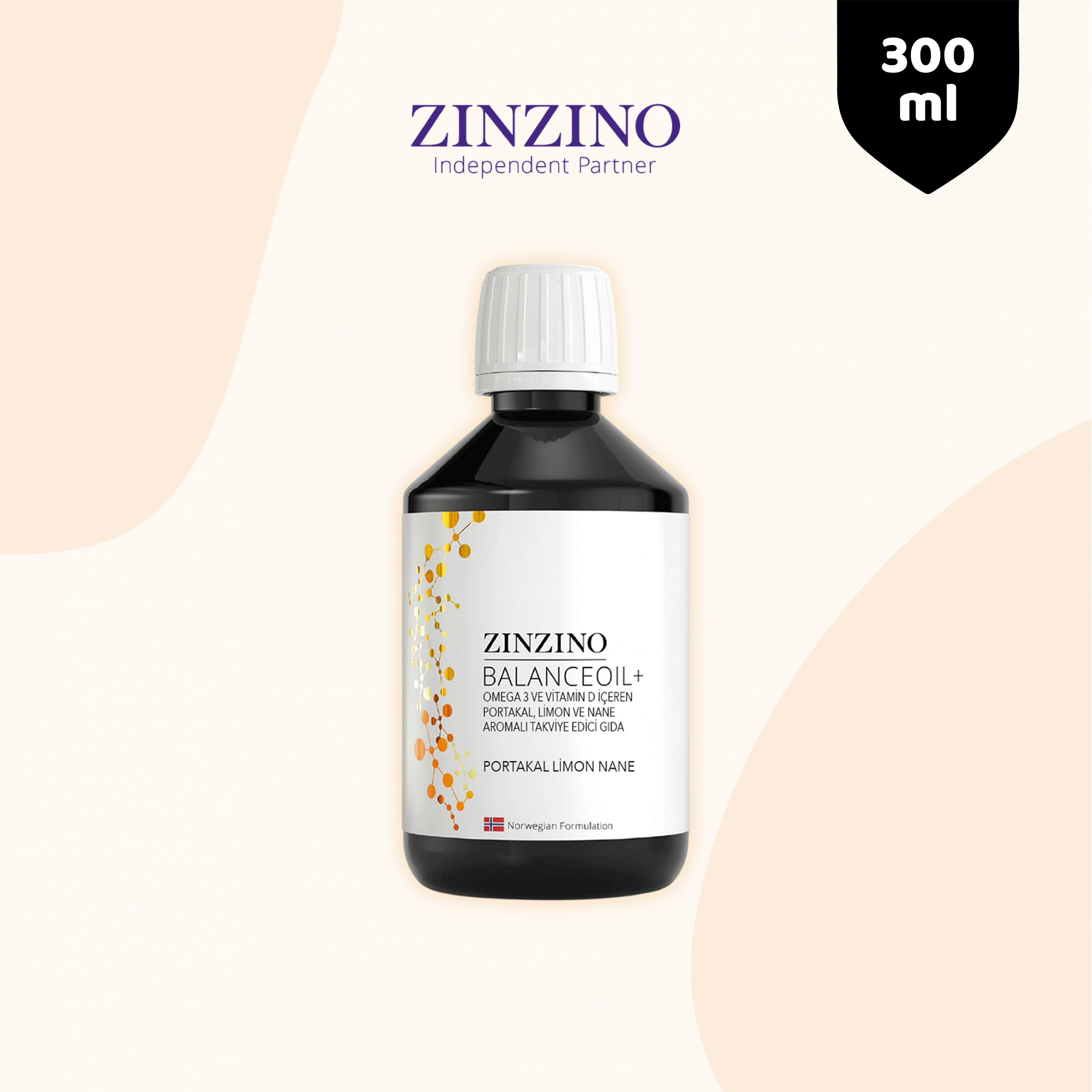 Zinzino Omega 3 - BalanceOil+ 300 ml - Portakal Limon Nane