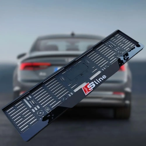 3D Kabartmalı Akrilik Avrupa Plaka Çerçevesi - AUDİ S LİNE PLaka Aksesuarı (2x, 520x110mm)