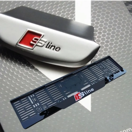 3D Kabartmalı Akrilik Avrupa Plaka Çerçevesi - AUDİ S LİNE PLaka Aksesuarı (2x, 520x110mm)