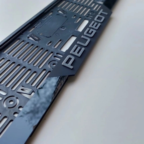 3D Kabartmalı Akrilik Avrupa Plaka Çerçevesi - PEUGEOT yumlu Aksesuarı (2x, 520x110mm)