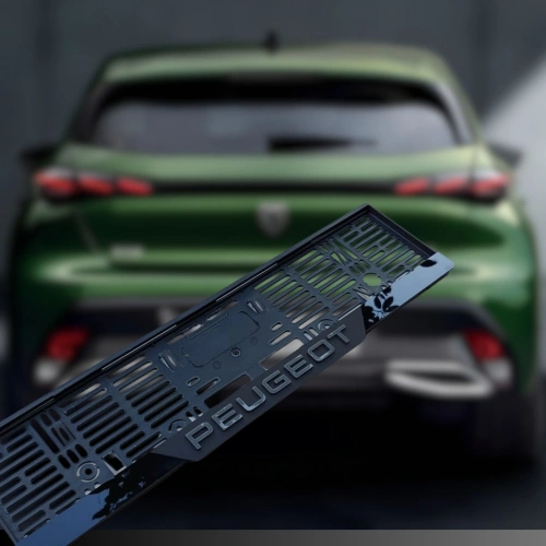 3D Kabartmalı Akrilik Avrupa Plaka Çerçevesi - PEUGEOT yumlu Aksesuarı (2x, 520x110mm)