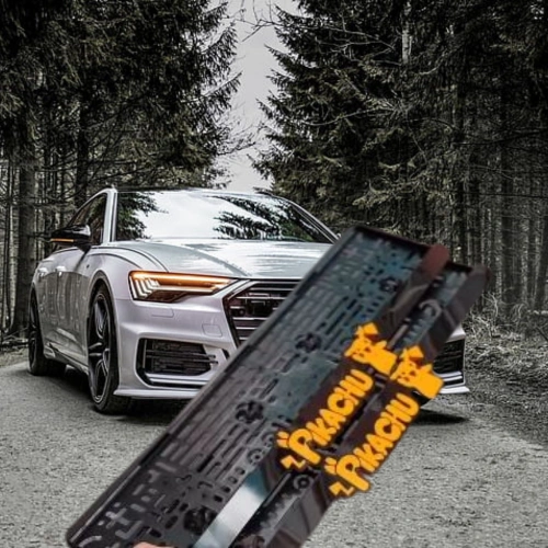 3D Kabartmalı Akrilik Avrupa Plaka Çerçevesi - PIKACHU Aksesuarı (2x, 520x110mm)