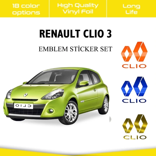 Renault Clio 3 Amblem Sticker Set