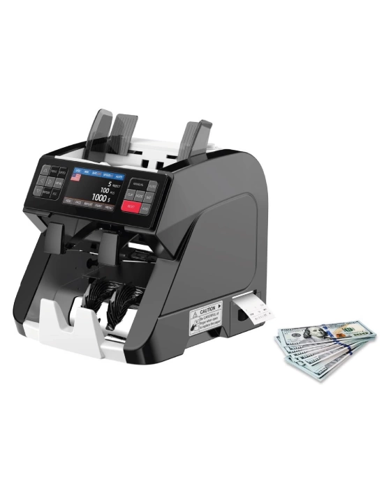 HMS-KAAN PRO BLACK (Printer’lı)  Para Sayma Makinesi 25 Ülkeli 1+1 (Müşteri Ekranlı)