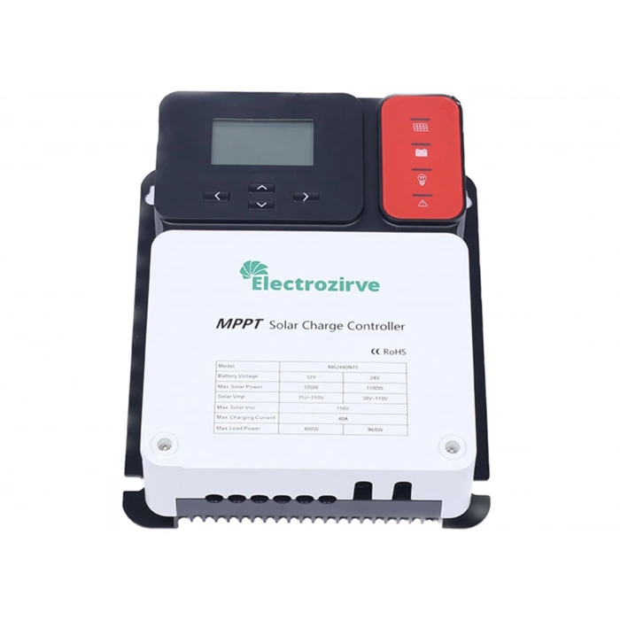 Electrozirve MA2440N15 40A Mppt Charge Controller 12/24V