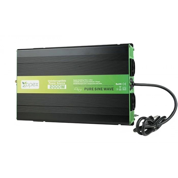 NPS2000-12 Apex 2000W Şarjlı Tam Sinüs İnverter 12V