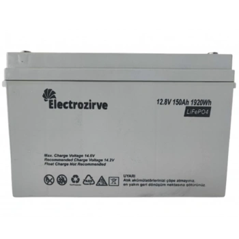 Electro Zirve 12.8V 150Ah Lityum Akü (LifePO4)