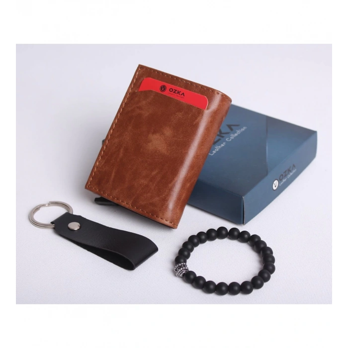 YENİ TREND OTOMATİK MEKANİZMALI CÜZDAN - ANAHTARLIK VE BİLEKLİK HEDİYELİ