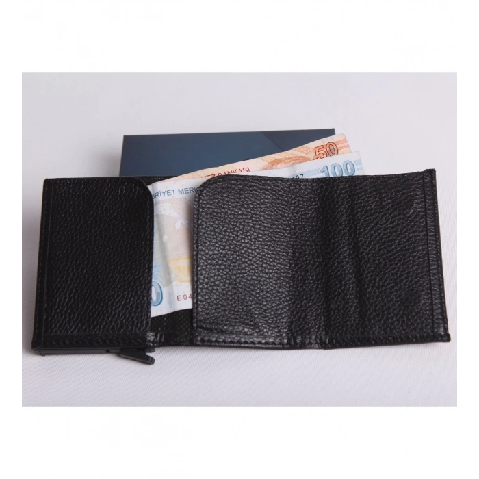 KİŞİYE ÖZEL YENİ TREND MIKNATISLI OTOMATİK MEKANİZMALI CÜZDAN