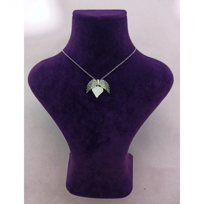 KİŞİYE ÖZEL HARF BASKILI KANATLI KALP KOLYE