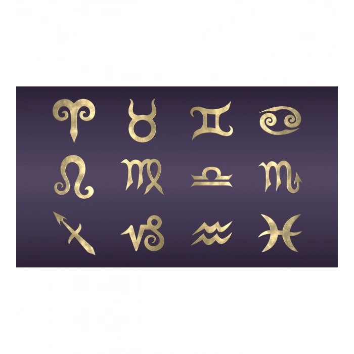 KİŞİYE ÖZEL BURÇ BASKILI UNISEX KOLYE (GOLD)