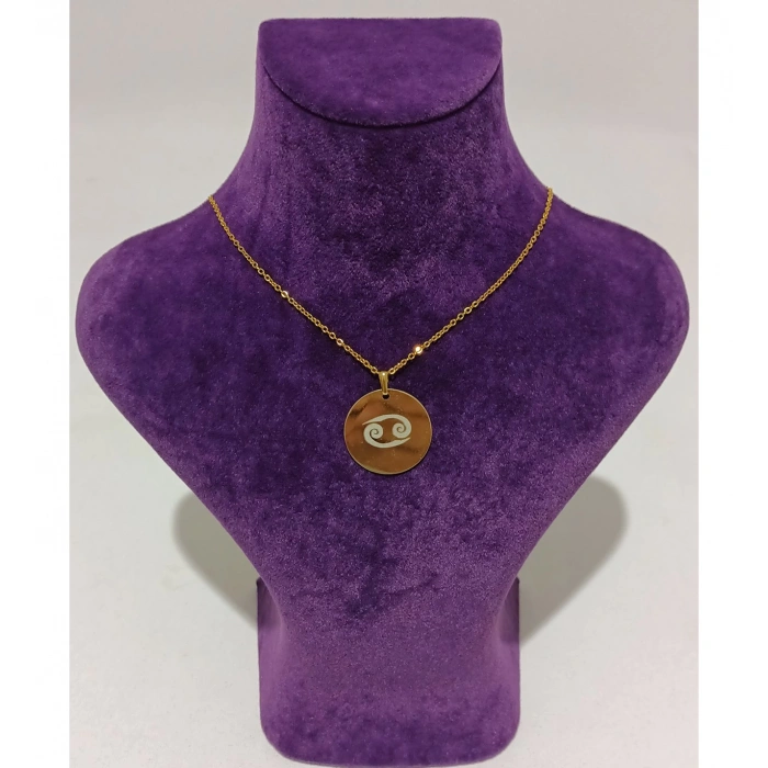 KİŞİYE ÖZEL BURÇ BASKILI UNISEX KOLYE (GOLD)