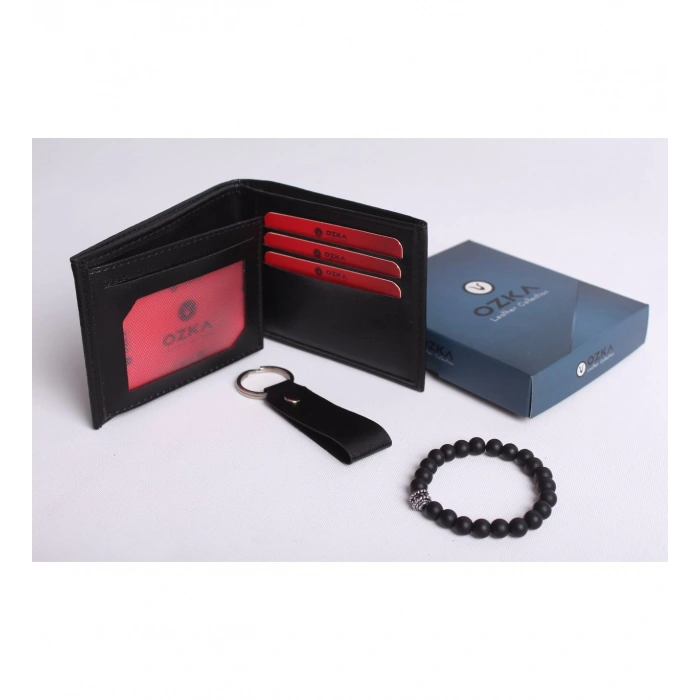 KİŞİYE ÖZEL ERKEK CÜZDAN - ANAHTARLIK VE BİLEKLİK HEDİYE