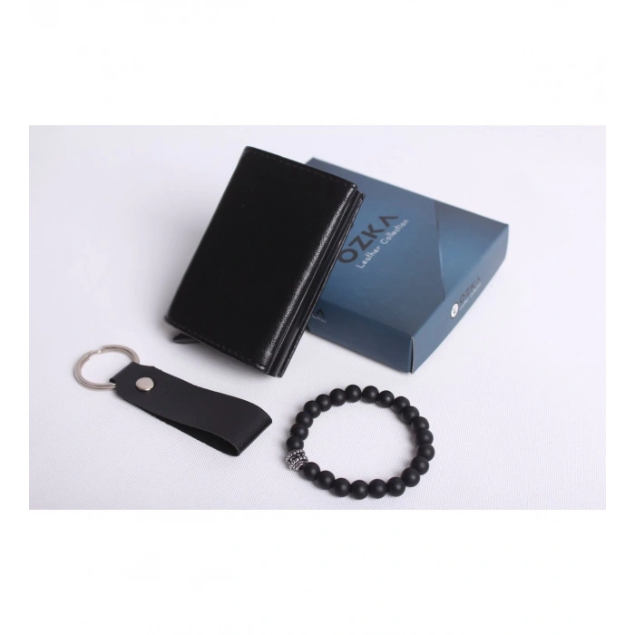 KİŞİYE ÖZEL MEKANİZMALI CÜZDAN - ANAHTARLIK VE BİLEKLİK HEDİYE