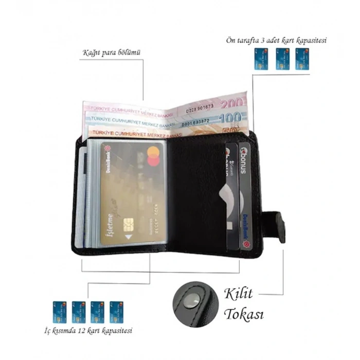 KARTLIKLI CÜZDAN - ANAHTARLIK VE BİLEKLİK HEDİYE