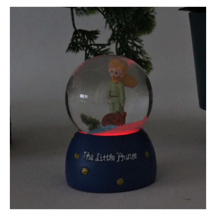 HEDİYELİK LED IŞIKLI KÜÇÜK PRENS FİGÜRLÜ CAM KÜRE