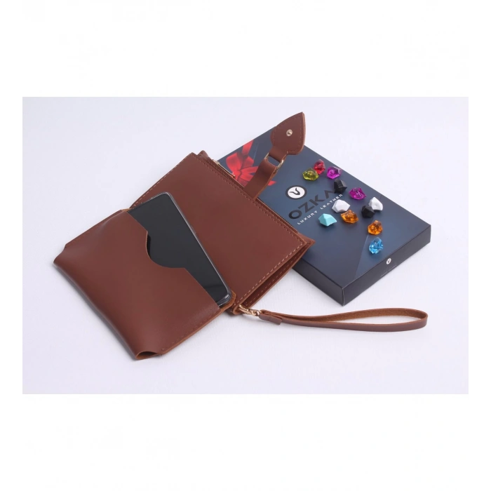 KİŞİYE ÖZEL TABA RENK MAÇA MODEL CÜZDAN & KANATLAR KOLYE SET