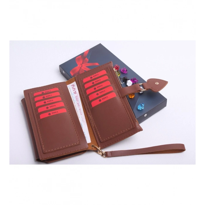 KİŞİYE ÖZEL TABA RENK MAÇA MODEL CÜZDAN & ELMASBAŞ KOLYE SET - ANAHTARLIK HEDİYELİ!