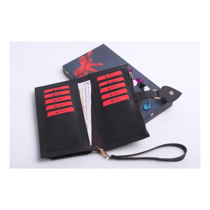 KİŞİYE ÖZEL SİYAH RENK MAÇA MODEL CÜZDAN & YUSUFÇUK KOLYE SET - ANAHTARLIK HEDİYELİ!