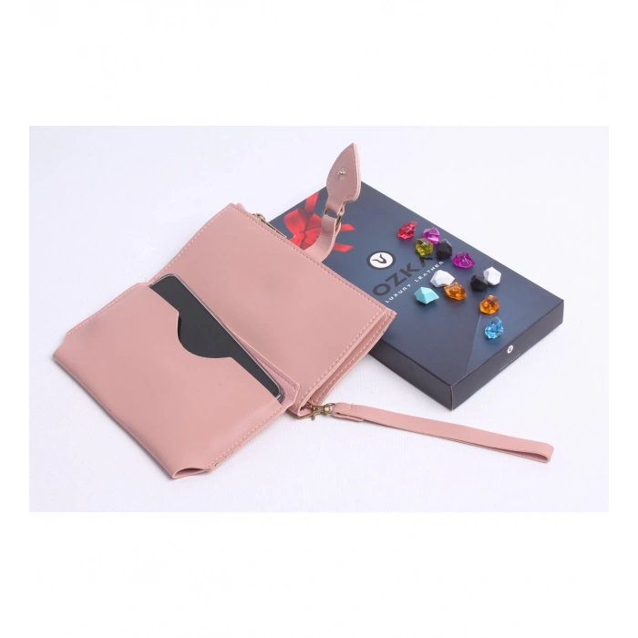KİŞİYE ÖZEL PUDRA RENK MAÇA MODEL CÜZDAN & KANATLAR KOLYE SET - ANAHTARLIK HEDİYELİ!