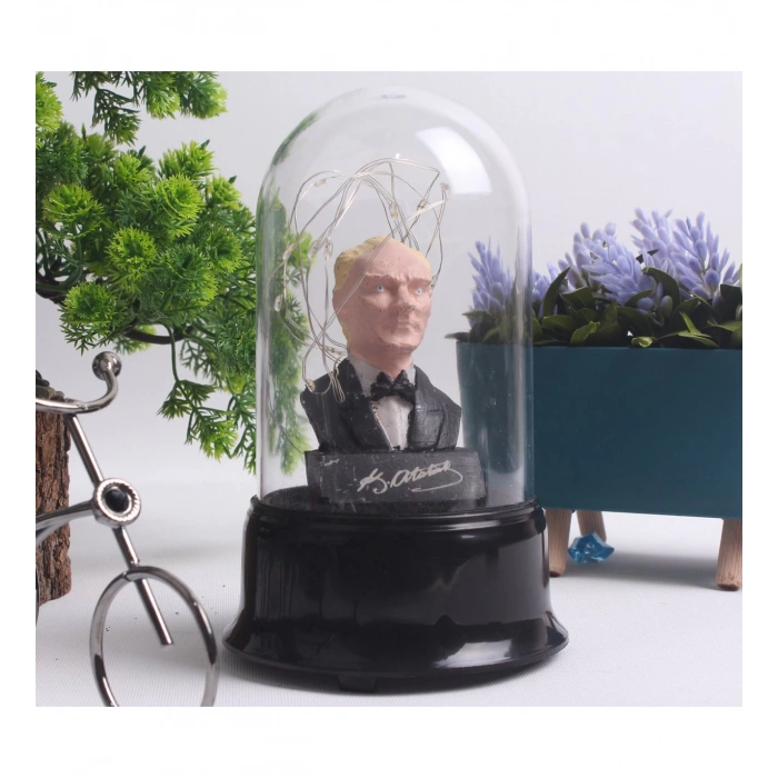 MUSTAFA KEMAL ATATÜRK FİGÜRLÜ LED IŞIKLI FANUS