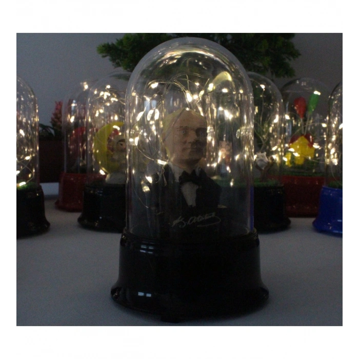 MUSTAFA KEMAL ATATÜRK FİGÜRLÜ LED IŞIKLI FANUS