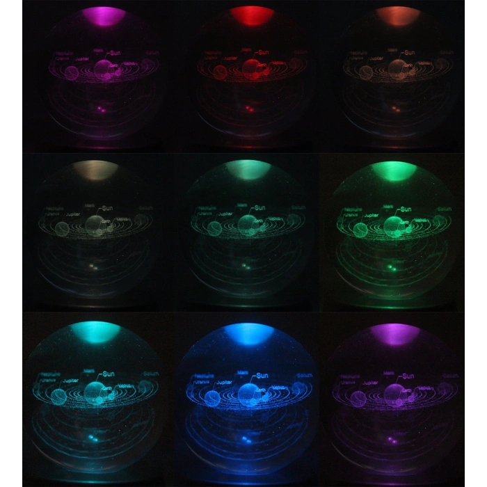 HEDİYELİK IŞIKLI CAM KÜRE - GÜNEŞ SİSTEMİ