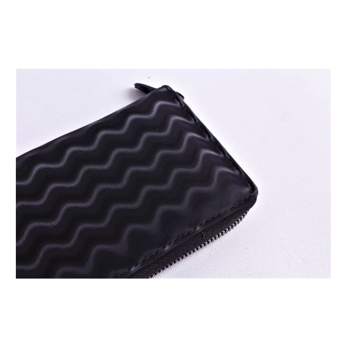 KİŞİYE ÖZEL WAVE MODEL SİYAH TELEFON BÖLMELİ CÜZDAN