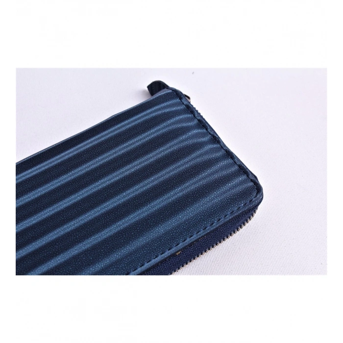 KİŞİYE ÖZEL WAVE MODEL LACİVERT TELEFON BÖLMELİ CÜZDAN