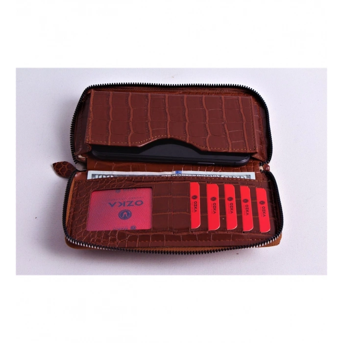 KİŞİYE ÖZEL CROCO MODEL TABA TELEFON BÖLMELİ CÜZDAN